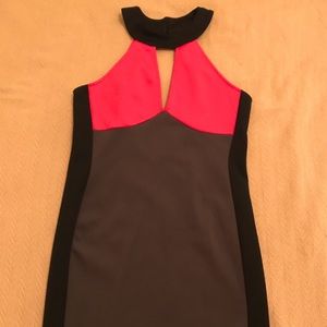 Tricolor mini scuba dress